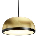 Molly Pendant - Sand Black Ring / Brushed Brass Dome