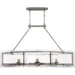 Fortress Linear Pendant - Mottled Silver / Clear