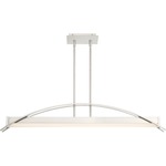 Sabre Island Chandelier - Brushed Nickel / White