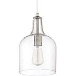 Anson Pendant - Brushed Nickel / Clear Seedy