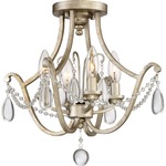 Regent Semi Flush Ceiling Light - Vintage Gold / Clear