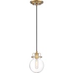 Sidwell Mini Pendant - Weathered Brass / Clear