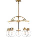 Sidwell Chandelier - Weathered Brass / Clear