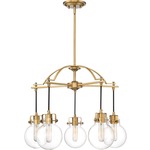 Sidwell Chandelier - Weathered Brass / Clear