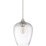 Towne Pendant - Brushed Nickel / Clear Seedy