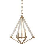 View Point Chandelier - Whitewashed / Brass