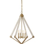 View Point Chandelier - Whitewashed / Brass