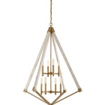 View Point Chandelier - Whitewashed / Brass