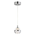 Swank Mini Pendant - Polished Chrome / Clear / Frosted