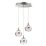 Swank Multi Light Pendant - Polished Chrome / Clear / Frosted