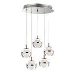 Swank Multi Light Pendant - Polished Chrome / Clear / Frosted