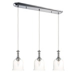 Centennial Linear Multi Light Pendant - Polished Nickel / Clear