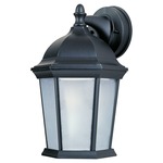 Side Door Fixed Outdoor Wall Light - Black / Frosted