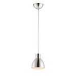 Cora Pendant - Satin Nickel / White