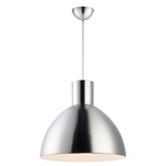 Cora Pendant - Satin Nickel / White