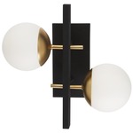 Alluria Duo Wall Sconce - Weathered Black / Etched Opal