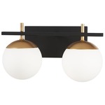 Alluria Bathroom Vanity Light - Weathered Black / Etched Opal