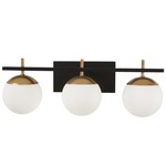 Alluria Bathroom Vanity Light - Weathered Black / Etched Opal