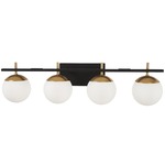 Alluria Bathroom Vanity Light - Weathered Black / Etched Opal