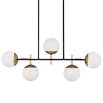 Alluria Linear Pendant - Weathered Black / Etched Opal