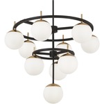 Alluria Chandelier - Weathered Black / Etched Opal