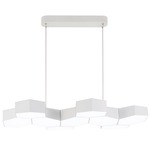 Hexacomb Linear Pendant - Matte White / Frosted
