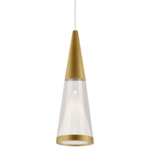 Malabar Mini Pendant - Brushed Gold / Frosted