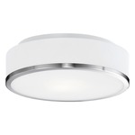 Charlie LED Ceiling Light Fixture - Brushed Nickel / White Opal