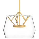 Deco Pendant - Brushed Gold / Clear