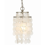 Brielle Mini Chandelier - Antique Silver / Capiz