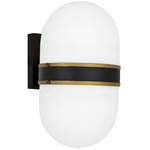 Capsule Outdoor Wall Light - Matte Black / Textured Gold / Opal