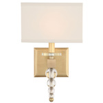 Clover Wall Light - Aged Brass / White