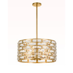 Meridian Chandelier - Antique Gold / Crystal