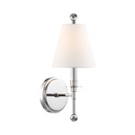 Riverdale Wall Light - Polished Nickel / White