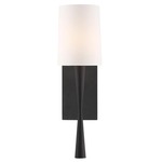 Trenton Wall Light - Black Forge / White Silk