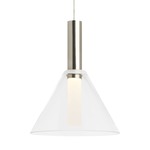 Mezz Monopoint Pendant - Satin Nickel / Clear