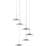 Royyo Circular Multi Light Pendant - Chrome