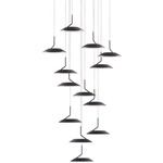 Royyo Circular Multi Light Pendant - Matte Black