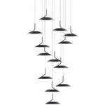 Royyo Circular Multi Light Pendant - Matte Black