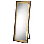 Rectangle Edge-Lit LED Standing Mirror - Gold Leaf