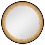 Round Edge-Lit LED Mirror - Gold Leaf