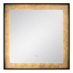 Square Edge-Lit LED Mirror - Gold Leaf