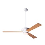 Altus Ceiling Fan with Light - Gloss White / Maple