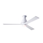 Altus Flush Ceiling Fan with Light - Gloss White / White