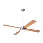 Ball Ceiling Fan with Light - Brushed Aluminum / Maple