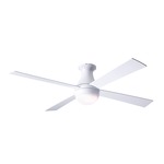 Ball Flush Ceiling Fan with Light - Gloss White / White