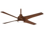 Swept Ceiling Fan with Light - Distressed Koa