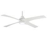 Swept Ceiling Fan with Light - Flat White