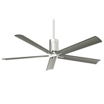 Clean Ceiling Fan with Light - Polished Nickel / Silver
