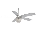 Bling Ceiling Fan with Light - Chrome / Crystal